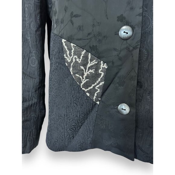 Canvasbacks Black Mixed Print Textured Blazer Jacket - Picture 4 of 9